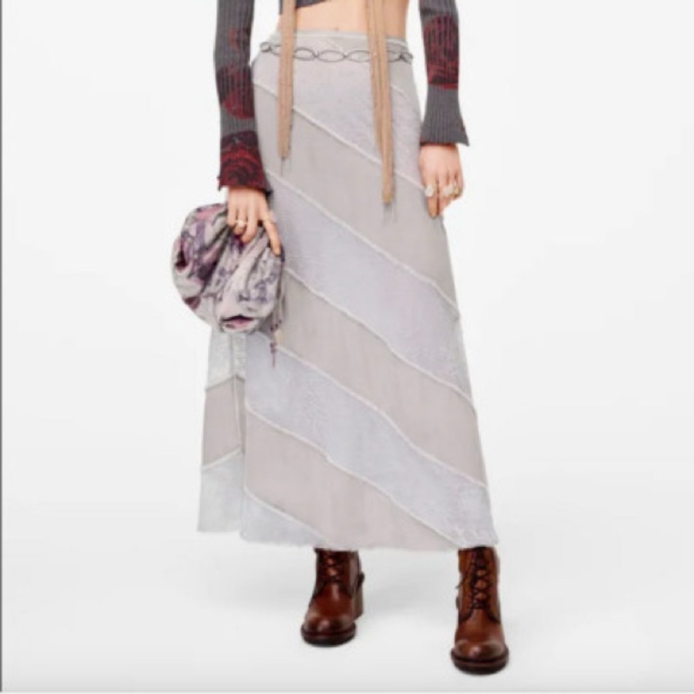 ZARA NEW LIMITED EDITION DIAGONAL CONTRAST SKIRT Ref. 4043/093